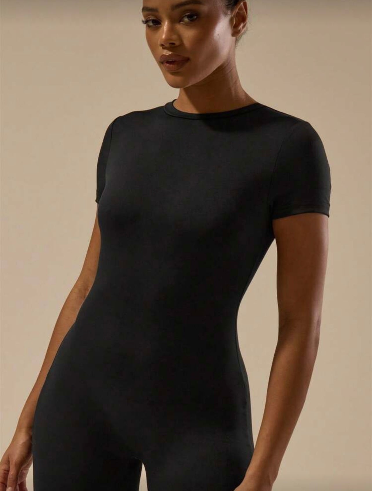 musera- essential buttery soft cap sleeve fitted catsuit jumpsuit