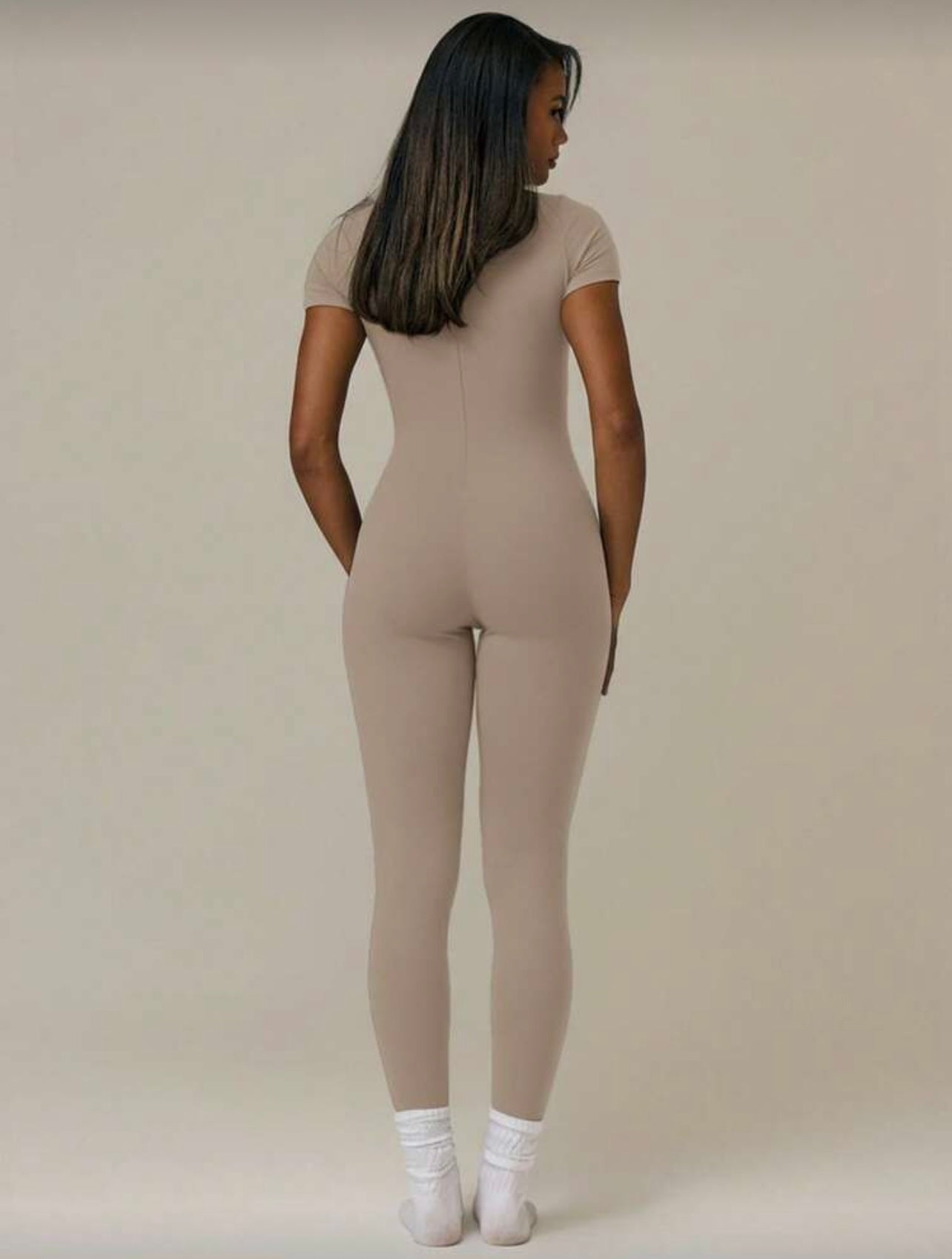 musera- essential buttery soft cap sleeve fitted catsuit jumpsuit
