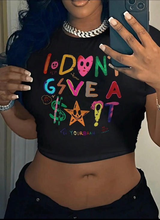 IDGAF crop tee