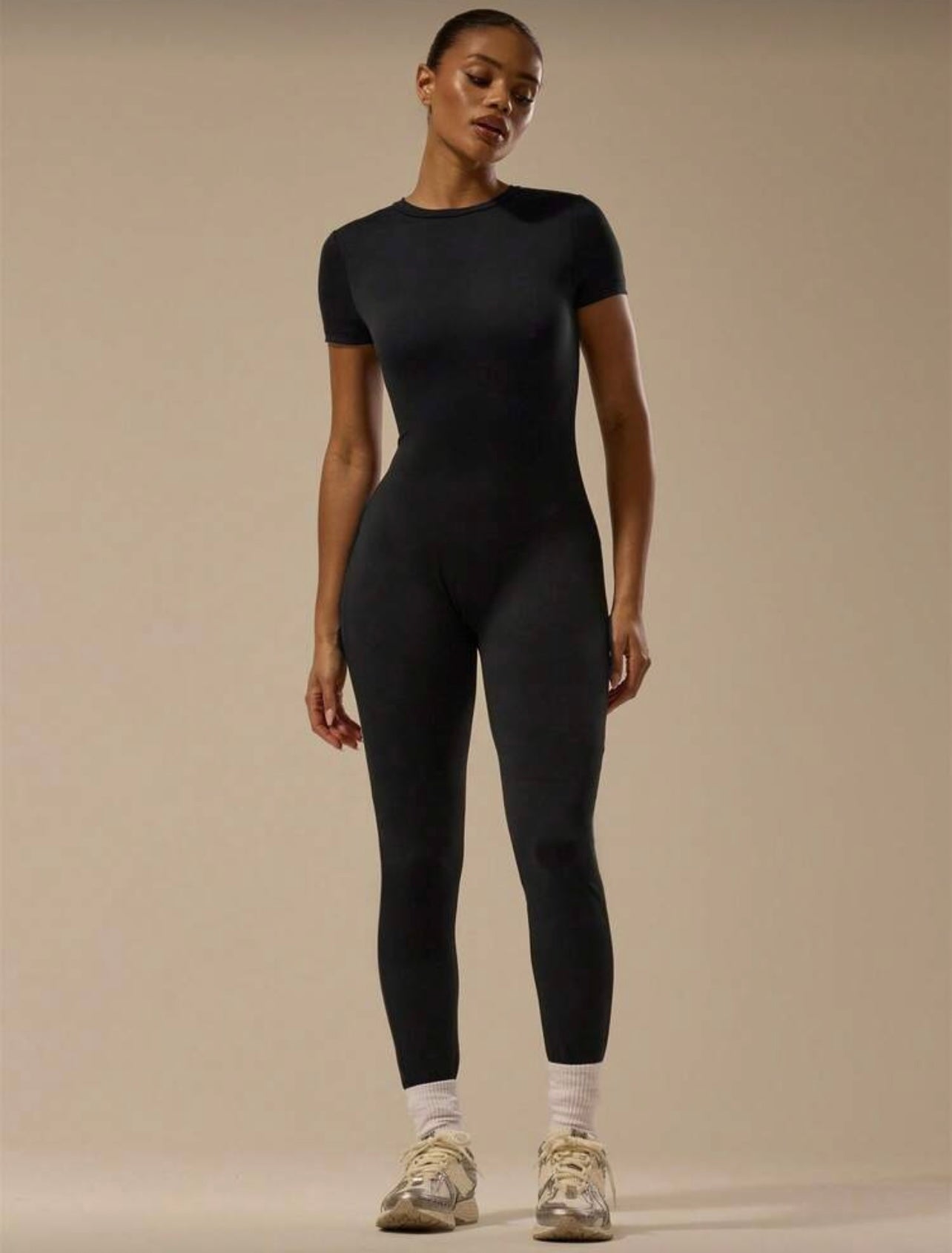 musera- essential buttery soft cap sleeve fitted catsuit jumpsuit