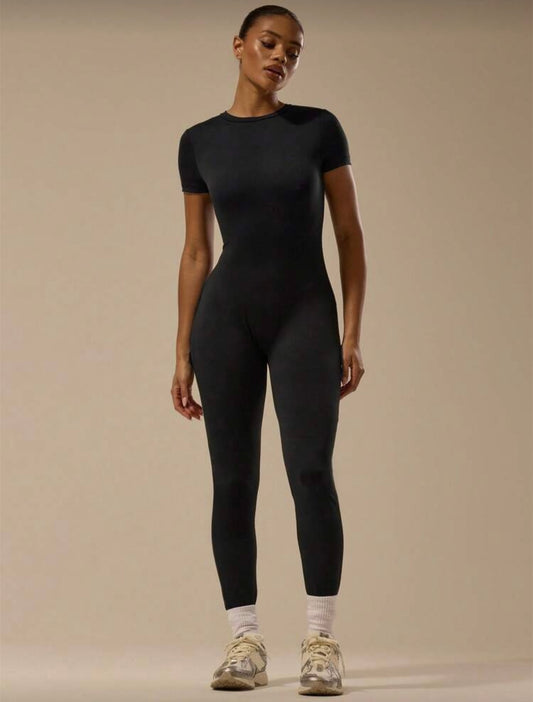 musera- essential buttery soft cap sleeve fitted catsuit jumpsuit