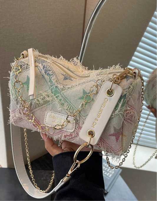 stargirl fringe denim bag