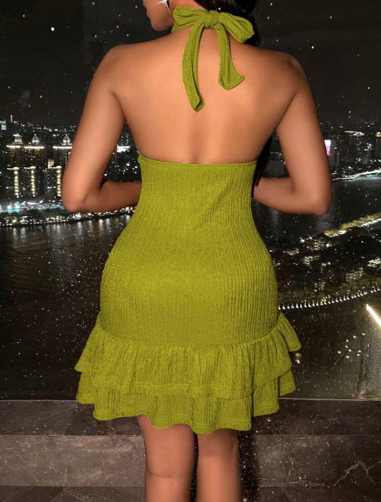 vibe check halter dress