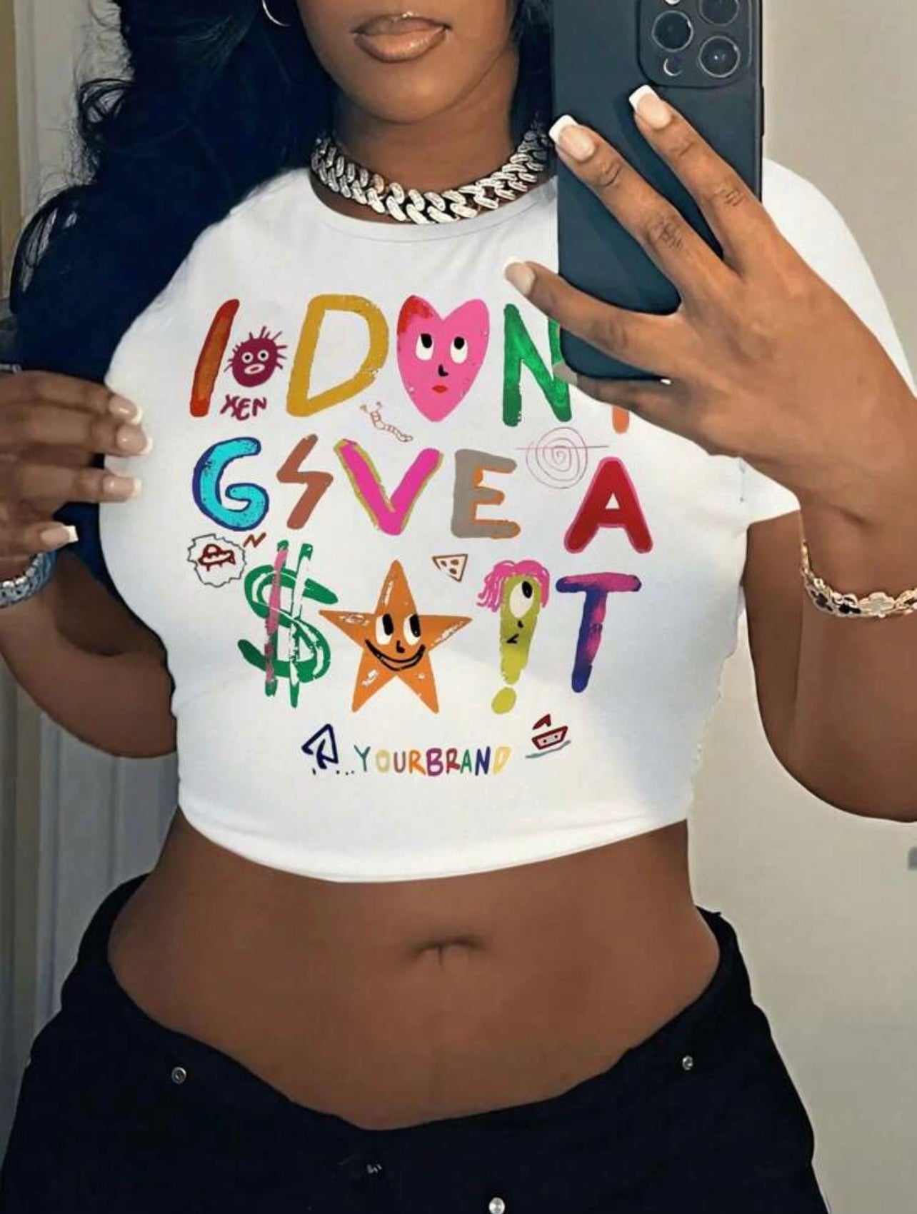 IDGAF crop tee