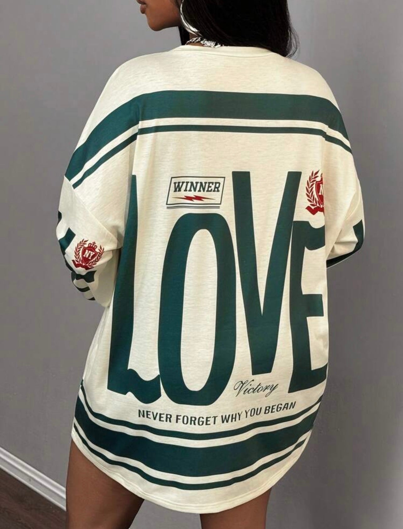 oversized “LOVE” sweatshirt